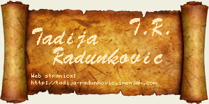 Tadija Radunković vizit kartica